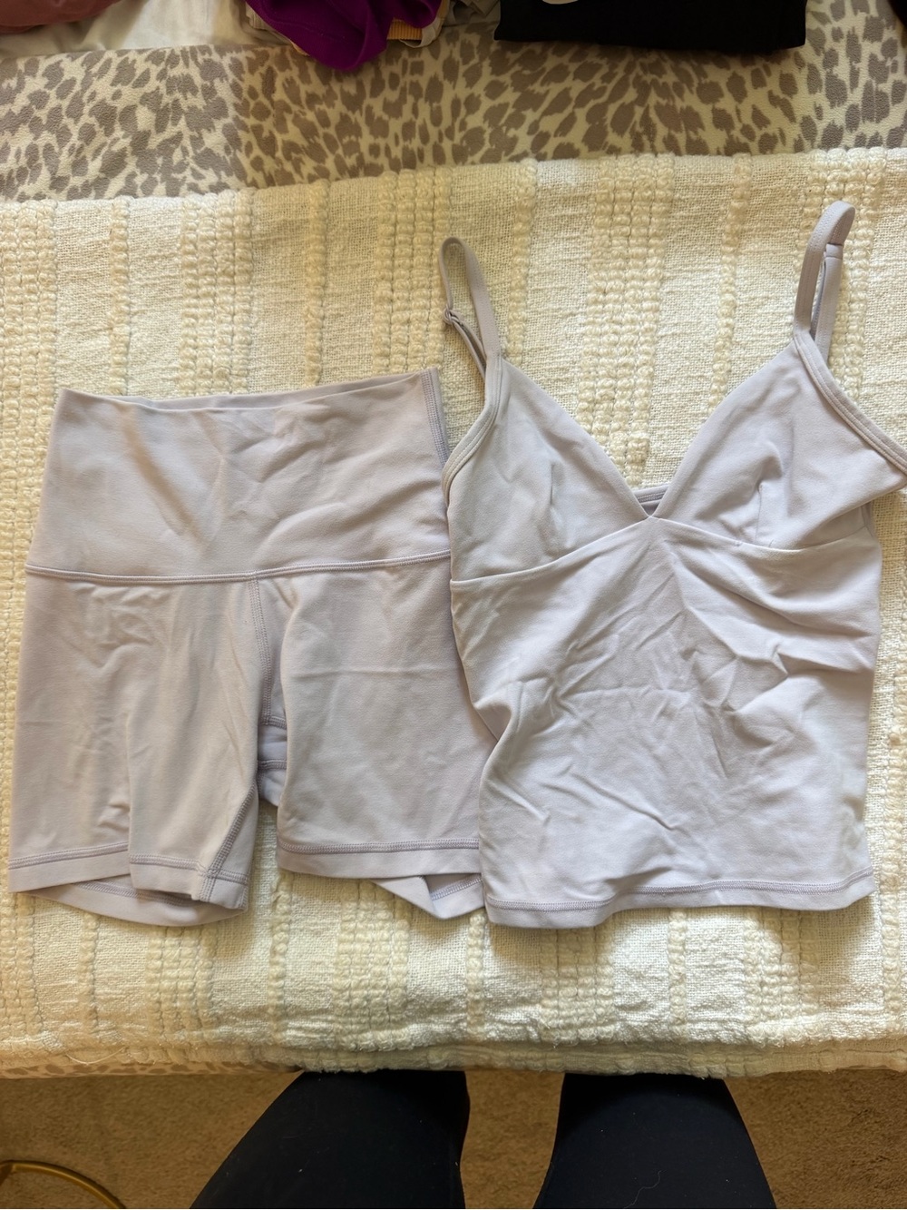 Aritzia Light Lavender Seamless Biker Shorts Set